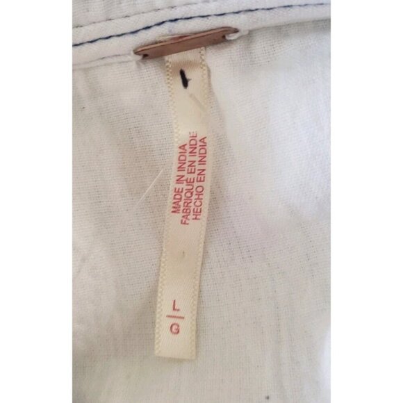 NEW FREE PEOPLE MORE TO COME EMBROIDERED LONG SLEEVE IVORY MINI DRESS LARGE - Picture 12 of 13